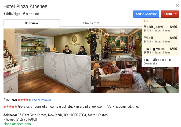 Google Hotel Finder Plaza Athenee
