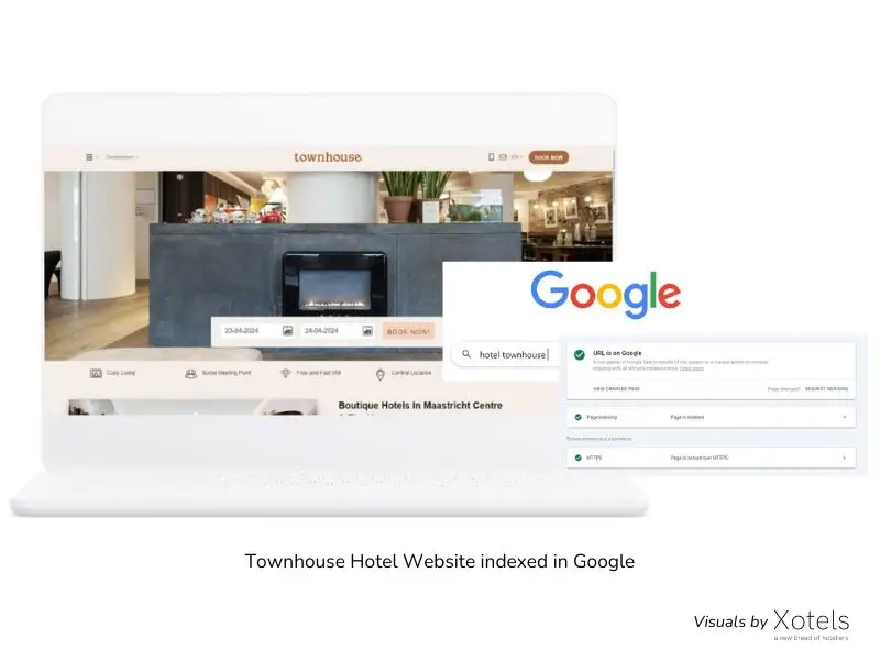 Townhouse Hotel Website indexed in Google XOTELS